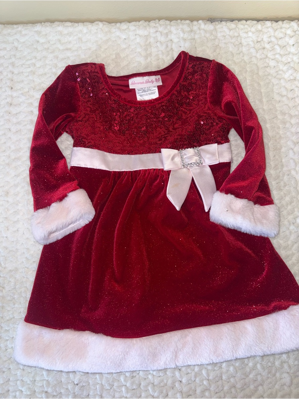 Bonnie Baby Red Sequin Party Dress